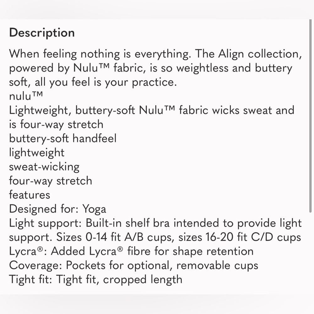 lululemon athletica Align Crop Tank Top - Picture 5 of 9